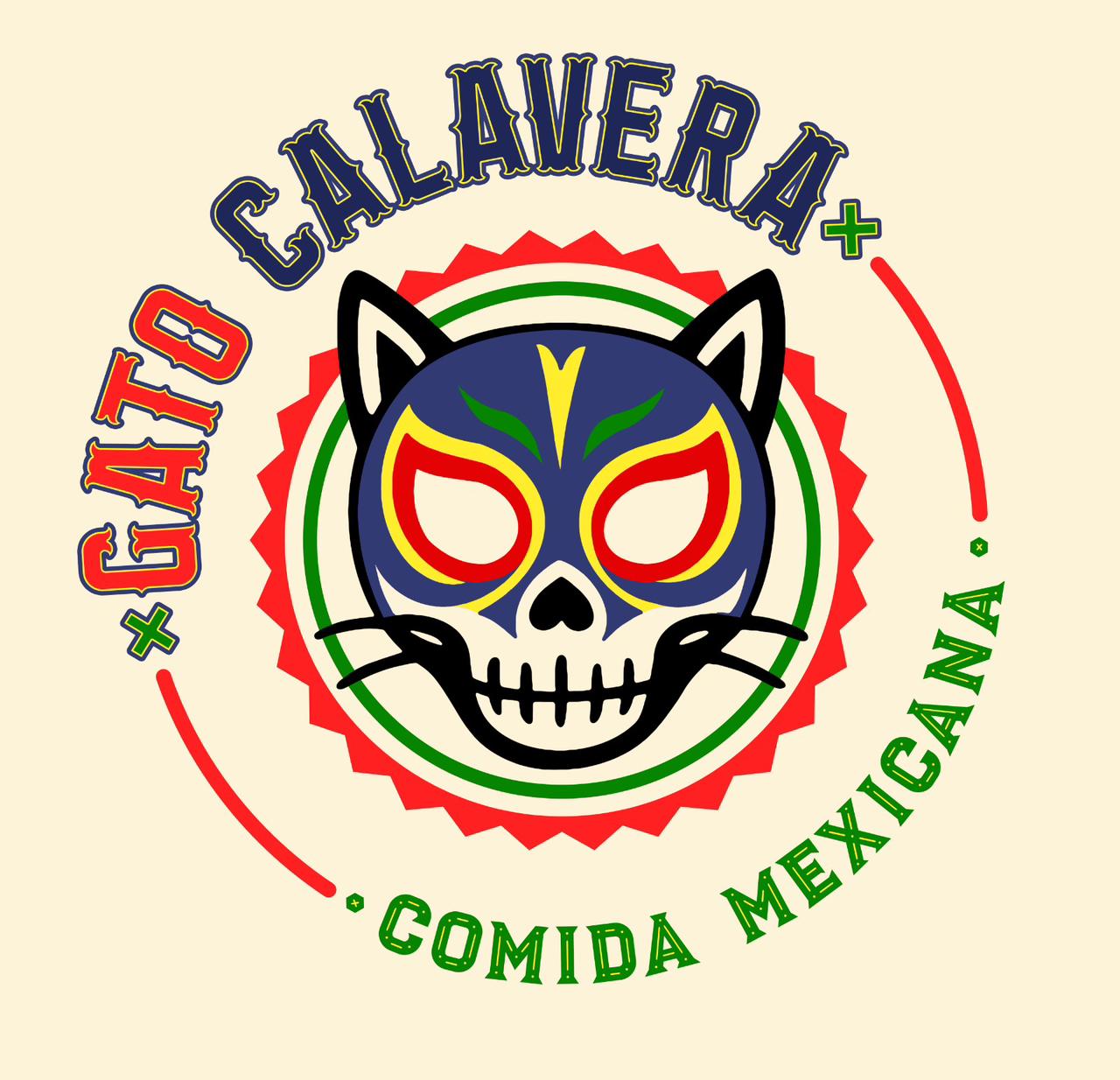 Logo Gato Calavera Comida Mexicana